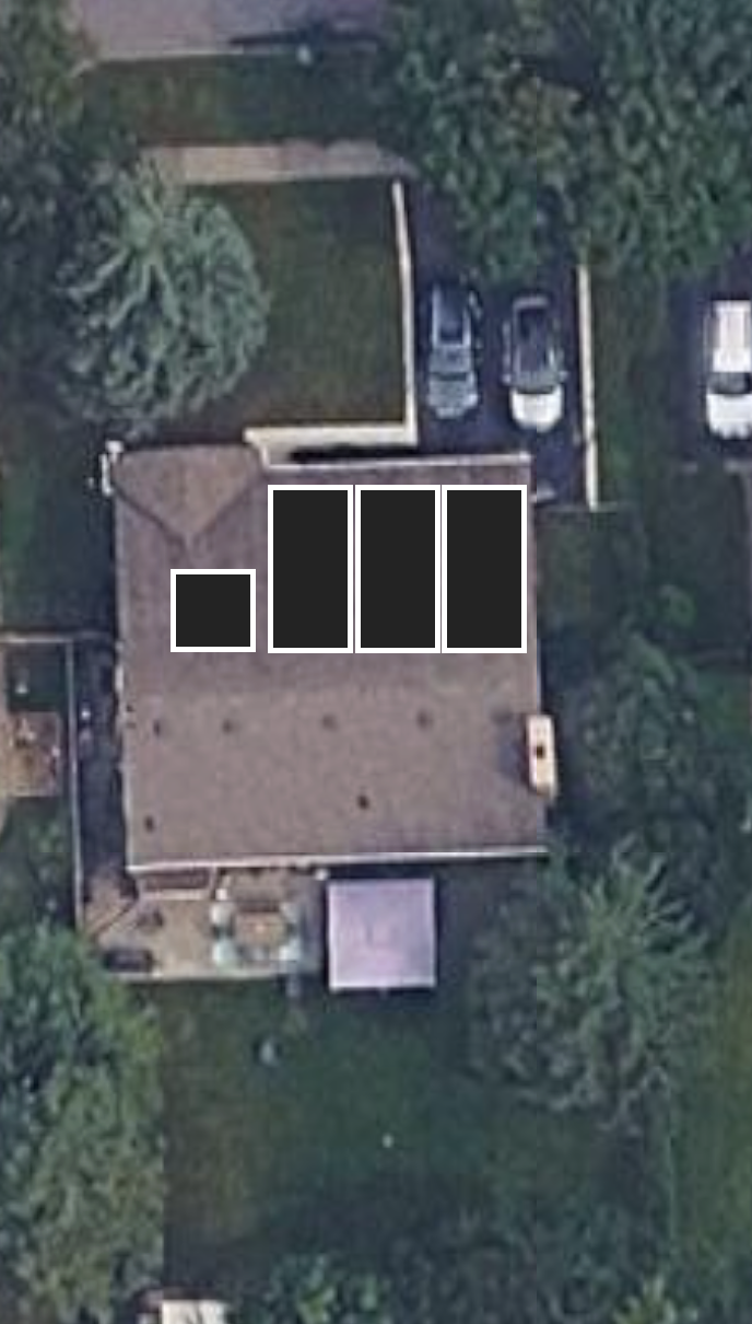 Example rooftop with solar panel layout